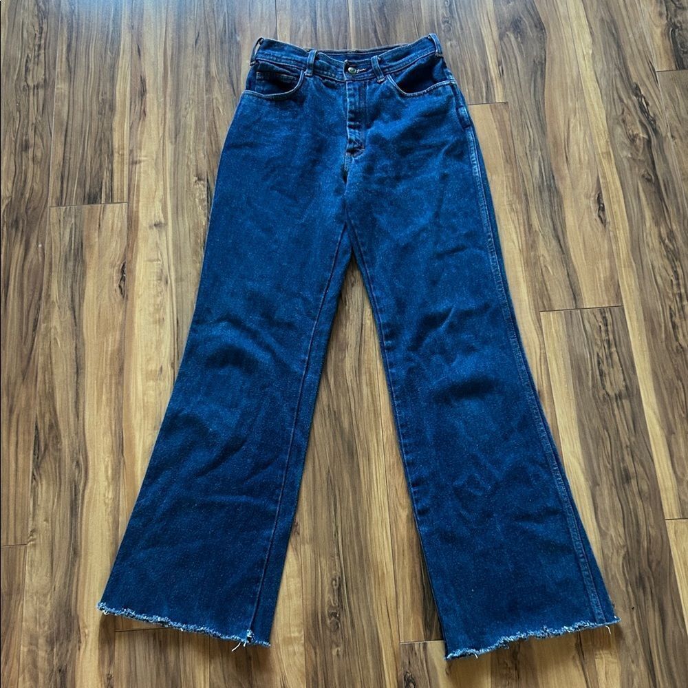 Porsche 5th Gear Wide Leg Raw Hem Jeans - Picture 6 of 8